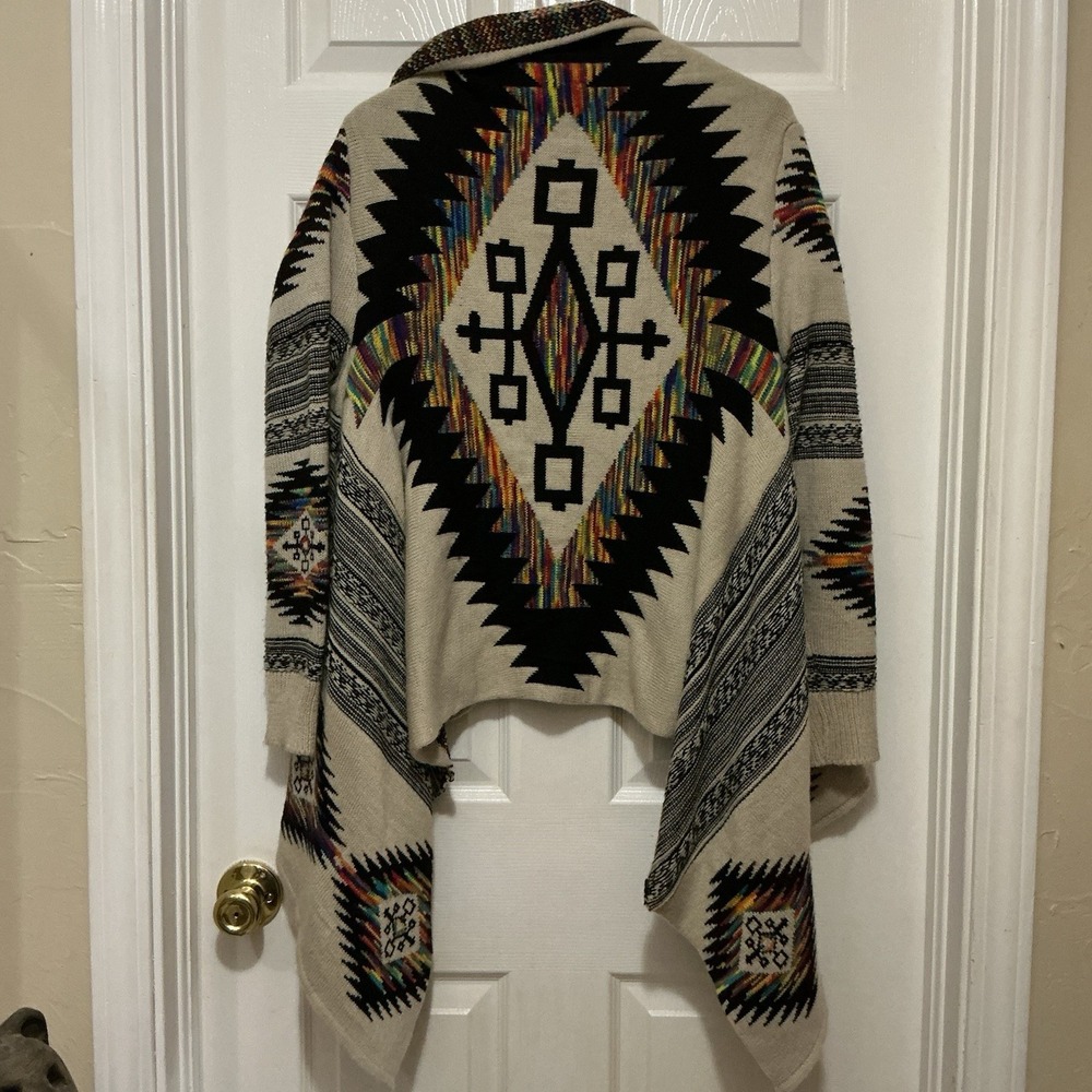 Northern Angel Sweater‎ M Aztec Cardigan Boho Casual Poncho Style Tribal